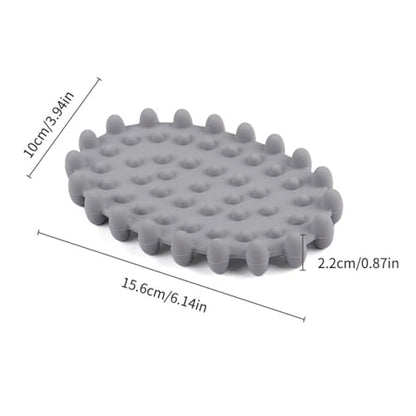 1Pc Light Gray Silicone Soap Dish, Self-Draining Non-Slip Soap Saver Pad, Quick Dry Bar Soap Holder Tray for Bathroom, Shower, Kitchen Sink, Bar Toilet, Easy Clean - color: Light Gray
