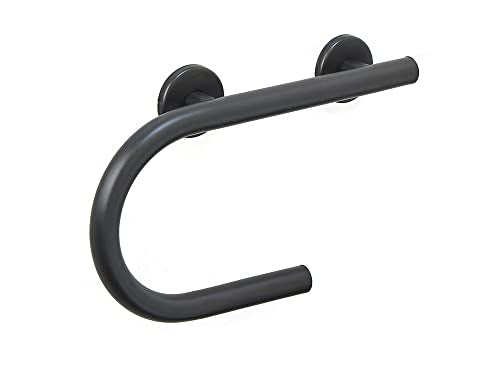 Grab Bar Toilet Paper Holder - Bathroom Safety/304 Stainless Steel/Left/Oil Rubbed Bronze/16.5"x 10" - color: Oil Rubbed Bronze, Left Hand