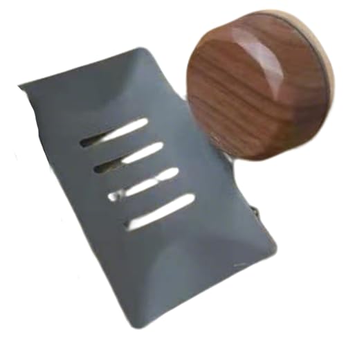 Self Draining Soap Dish with Suction Cup and Adhesive, Waterproof Wall Mounted Soap Holder, Drill-Free Sponge Tray for Shower Bathroom Kitchen (Black) - color: Black