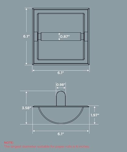 FORIOUS Recessed Toilet Paper Holder for Mega Rolls, White | Stainless Steel Tissue Roll Holder Wall Mount for Bathroom Space-Saving Design, in Wall Toilet Paper Dispenser Insert - color: White