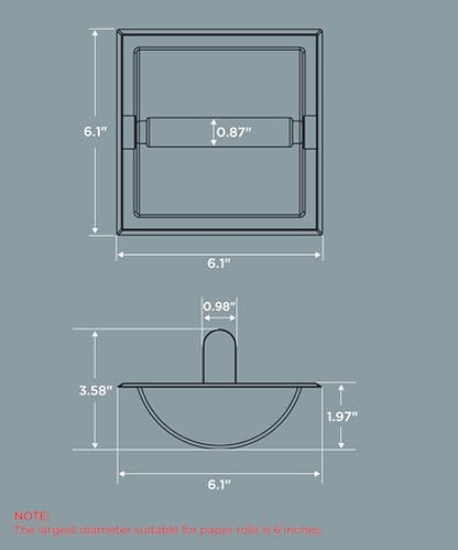 FORIOUS Recessed Toilet Paper Holder for Mega Rolls, White | Stainless Steel Tissue Roll Holder Wall Mount for Bathroom Space-Saving Design, in Wall Toilet Paper Dispenser Insert - color: White