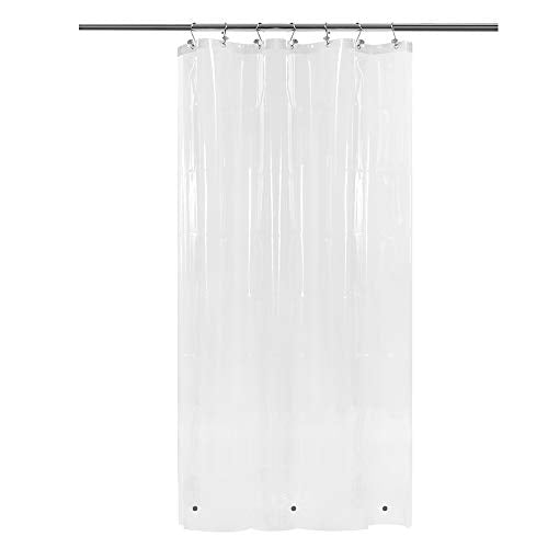 Barossa Design Narrow Shower Curtain Liner Waterproof PEVA, Clear, 36x84 | 3 Magnets, 8G Thick PEVA, Waterproof, PVC Free, 7 Metal Grommets, 36 x 84 Inch for Small Extra Long Bathroom Stall - color: 1a. Clear, size: 36"W x 84"L (Pack of 1)