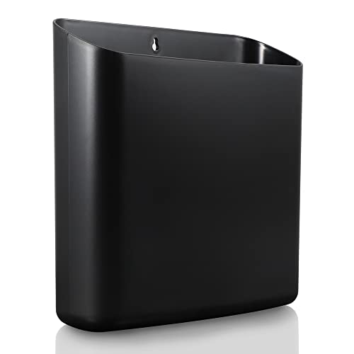 Picowe Magnetic Laundry Storage, Large Lint Holder Bin for Laundry Room, Space-Saving Trash Container Hanging on Dryer, Washer or Wall Mount Trash Bin (Black) - size: L - Black