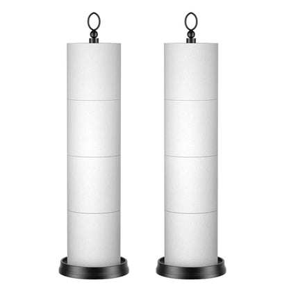 ROLABAM Toilet Paper Holder Stand with Reserve Function, Free Standing Toilet Paper Holder for Bathroom, Space Toilet 4 Rolls Toilet Paper Storage 22.5" Height (2 Pack, Matte Black) - color: Matte Black-2pcs