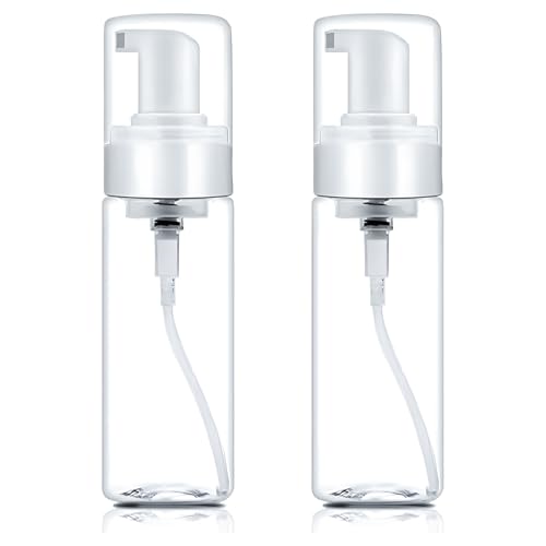 Foam Pump Bottle 1.7oz 2pcs Foaming Soap Dispenser 60ml Foaming Spray Bottle Travel Foam Pump Bottle Empty Travel Foam Bottle Clear Foam Dispenser for Hand Soap Toiletries Shampoo Lotion - size: 60 mL (2-Pack)