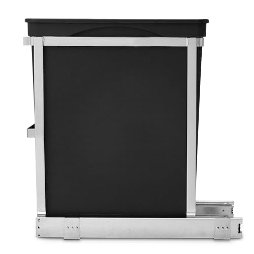 simplehuman Under Counter Pull-Out Can, 30L / 8 Gallon In-Cabinet Trash Can, Heavy-Duty Steel Frame, Commercial-Grade Ball-Bearing Tracks, Hides Trash Inside the Cabinet - size: 30L