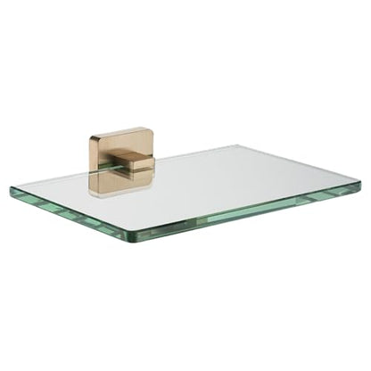 JQK Bathroom Glass Shelf, Tempered Glass Shower Storage 8 by 5 inches, 304 Stainless Steel Champagne Bronze Wall Mount, TGS201L8-CB - color: Champagne Bronze, size: 8 Inch