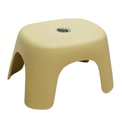 Plastic Step Stool, Heavy-Duty ABS Shower Bath Stool Anti-Slip, Compact Size for Bathroom, Kitchen, Entryway Beige - color: Begie