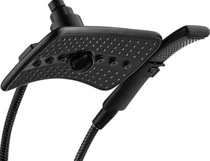 BRIGHT SHOWERS High Pressure Dual Shower Head Combo, Oil Rubbed Bronze Rainfall Showerhead with Detachable Handheld, 60" Stainless Steel Hose, Four Spray Settings - color: Oil Rubbed Bronze, size: 1.8 Gallon Per Minute