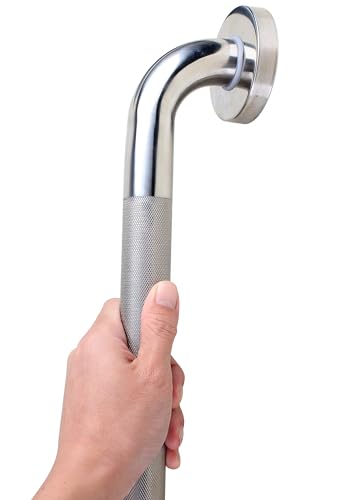 12-inch Knurled Bathroom Grab Bar, Shower Saftey Bar, Toilet Grab Bars for Seniors, Door Handle, Anti-Slip Design, Brushed Nickel finishes - size: 12 Inch