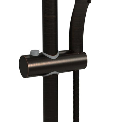 PULSE ShowerSpas Kauai III Oil-Rubbed Bronze Rain Shower Head with Handheld Spray - 2.5 GPM, 8" Showerhead, 5-Function HandShower, Adjustable Slide Bar - Shower Heads with Handheld Spray Combo - color: Oil Rubbed Bronze, size: 2.5 Gallon Per Minute