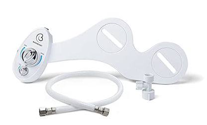 Luxury White Blue - Bidet Attachment for Toilet Seat - Dual Nozzles, Self-Cleaning, Non-Electric Water Sprayer, Save Money On Toilet Paper and Reduce Waste - color: White blue