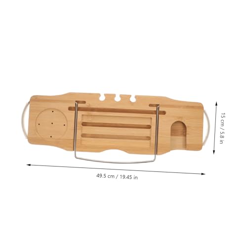 1pcs Multifunctional Bathtub Storage Rack Expandable Bamboo Tray for Tub Adjustable Non-Slip Organizer Book Stand and Wine Holder for Relaxing Bath