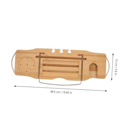 1pcs Multifunctional Bathtub Storage Rack Expandable Bamboo Tray for Tub Adjustable Non-Slip Organizer Book Stand and Wine Holder for Relaxing Bath
