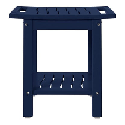 Sage HDPE Poly Plastic Waterproof Bathroom Shower Bench, Navy Blue - color: Navy Blue