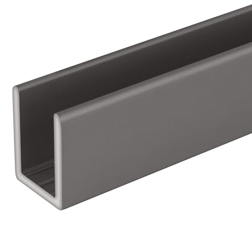 Brixwell SDCD38SN-CCP4 Satin Nickel 3/8" Fixed Panel Shower Door Deep U-Channel - 4 inch Sample - color: Satin Nickel, size: 4 Inch - Sample