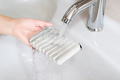 Ceramic Soap Dish for Sink,Self Draining Soap Dishes Saver for Shower Bar Soap Holder for Bathroom Soap Container Holder Dish for Kitchen,Marble Decor,White