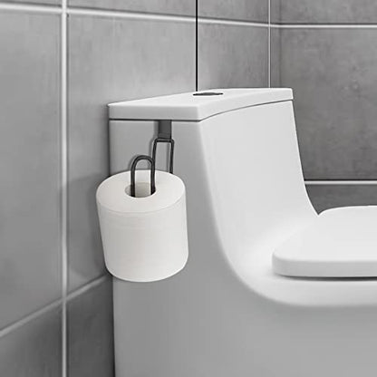 Over the Tank Toilet Paper Holder, Metal Toilet Paper Holder, Black | Toilet Paper Roll Holder, Bathroom Toilet Paper Storage, Space Saving for Bathroom - color: Black