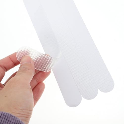 SUPVOX Anti-Slip Bathtub Strips Peva Bathroom Safety Stickers 2x20cm 24pcs with Black Scraper for Shower, Tub, and Stair Slip Prevention