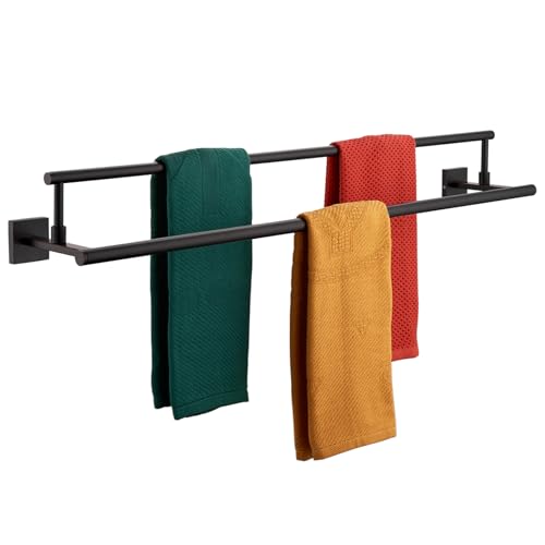 KOKOSIRI Towel Bars 36-Inch Bathroom Towel Holder Oil Rubbed Bronze Double Bath Towel Racks Wall Mounted Stainless Steel B5009ORB-L36 - color: Oil Rubbed Bronze, size: 36-Inch