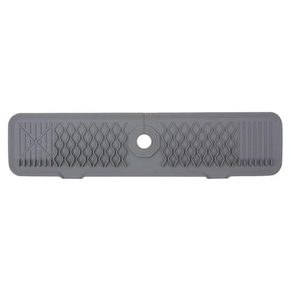 Faucet Mat for Kitchen Sink Silicone Sink Splash Guard 5° Slope Faucet Draining Mat Dish Soap Sponge Holder Around Faucet Bathroom Gadgets Sink Accessories Drying Mats Organizer (Gray, 24 Inch) - color: Gray