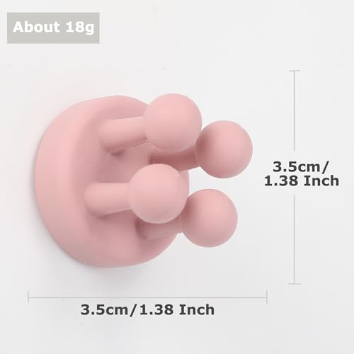 4 pcs Silicone Toothbrush Holder Multi-Function Hook Waterproof self Adhesive Single Toothbrush Hook Plug Holder for Wall for Hanging Bathroom Kitchen Living Room Office - color: Pink