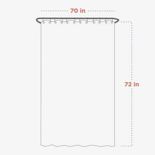 Zenna Home Fabric Shower Curtain Liner, Water Repellent Soft Microfiber Cloth Liner for Showers and Bathtubs, Washable Shower Curtain Fabric with Weighted Hem, 70 x 72 Inch, White