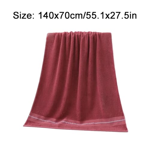 Quick Dry Bamboo Fiber Bath Sheets Enlarged Thick Bath Sheets Soft Absorbent Bath Sheets Household Bath Sheets 55.1x27.5in Lightweight - color: Red