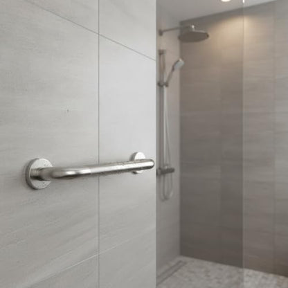 Stainless Steel Bathroom Grab Bar, Silver Textured Grip Handrail for Shower and Bathtub, Durable Wall Mount Rail - size: 11.81 x 1.26 x 2.95 in