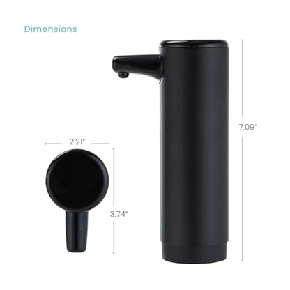 Home Zone Living Foaming Hand Soap Dispenser | Stainless Steel Outer Cover, Refillable Pump for Kitchen and Bathroom Sinks, Black - color: Black