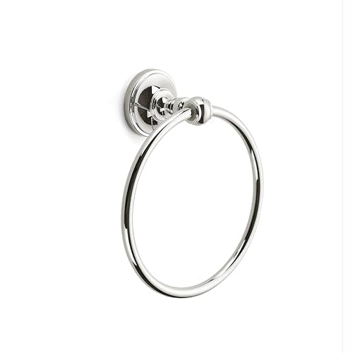 khtumeware 1 Pack Vibrant Polished Nickel Bath Towel Ring, Bathroom Hardware Accessories Heavy-Duty Hand Towel Holder for Bathroom, Modern Round Towel Hanger Wall Mounted - color: Vibrant Polished Nickel, size: 6.50" Face Towel Ring