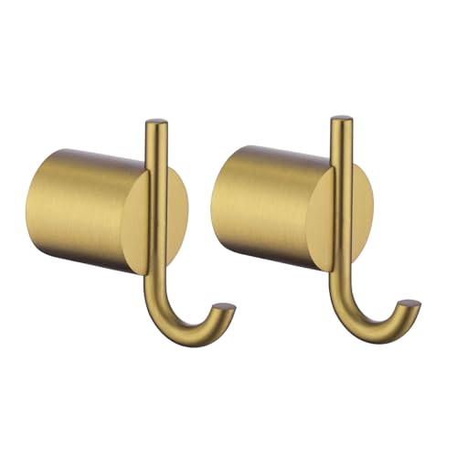 Champagne Bronze Wall Towel Hooks,Holder Waterproof Towel Hooks for Hanging Coat, Clothes, Wall Mount for Kitchen,SW-96068-8CB-2. - color: Double Hook-Champagne Bronze