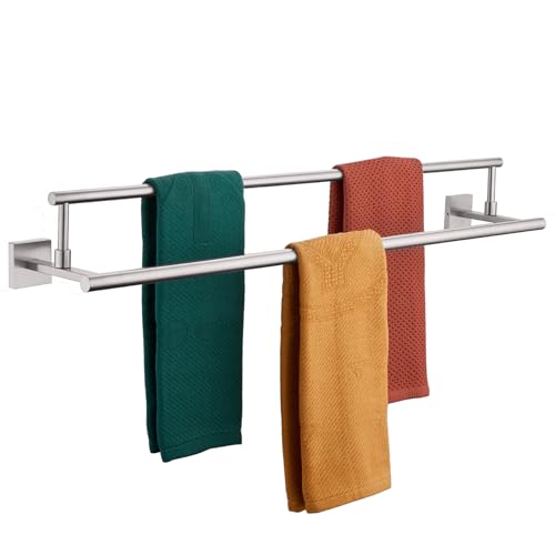 KOKOSIRI Bath Towel Holders Brushed Nickel Bathroom Rack 36 Inch Double Towel Bars Overlength Kitchen Rails Stainless Steel B5009BR-L36 - color: Brushed Nickel, size: 36-Inch