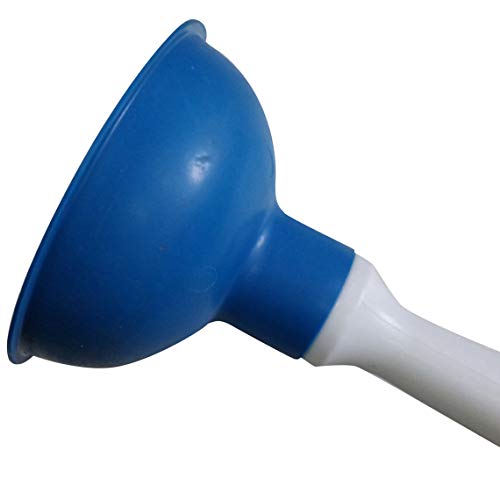 Drain Plunger, Mini Sink Unclogger, Small 4-Inch Clog Remover | Rubber Cup Hand Plumber Helper, Force Tiny Compact Tool with 9" Short Handle for Kitchen Bathroom, Toilet, Shower, Bath Tub - color: Blue