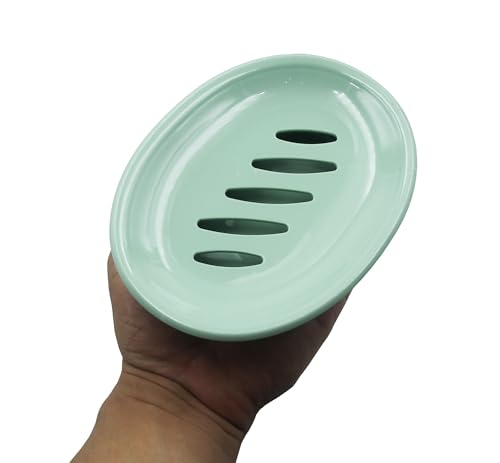2 Pack Plastic Soap Dish with Drain,Sponge Holder,for Shower,Bathroom,Kitchen (Green) - color: Green