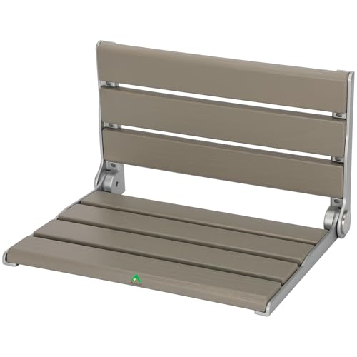 Wall Mounted Shower Seat - 16IN Shower Benches for Inside Shower with 400LB Capacity, Fold Down Shower Seat for Elderly, Disabled & Pregnant Women, Non-Slip Grey Shower Chair, [2026 New Upgrade] - color: Grey