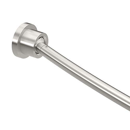 Gatco 827SN Modern Minimalist Curved Shower Rod Set, 42"-72", Satin Nickel | Wall Mount Adjustable Length Stainless Steel Shower Curtain Rod | Expands Shower Space Up To 8 Inches - color: Satin Nickel