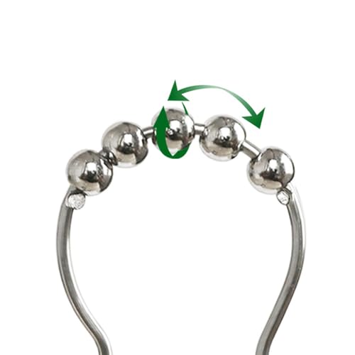 Stainless Steel Shower Curtain Hooks Rustproof Decorative Shower Curtain Rings for Shower Rods 12 Pack