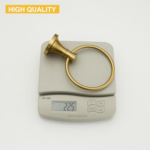 Towel Ring, Bathroom Hand Towel Holder Wall Mounted Brushed Gold | Modern Round, Heavy Duty Towel Rack Hanger, Hardware Accessory, SUS 304 Stainless Steel Rustproof for Bath, Kitchen, RV - color: Brushed Gold