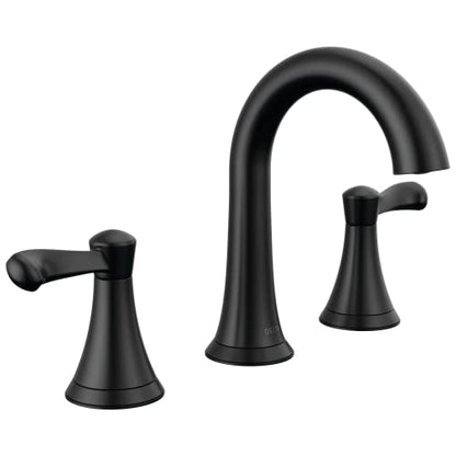 Delta Faucet Esato Widespread Bathroom Faucet 3 Hole, Matte Black Bathroom Faucet, Bathroom Sink Faucet, Drain Assembly Included, Matte Black 35897LF-BL - color: Matte Black