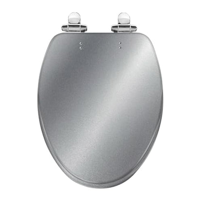 Elongated Toilet Seat Abstract texture light gray metal wall Resin Toilet Seat Slow Quiet Close with Quick-Release Hinges Toilet Seat with Cover Easy to Clean Install - color: Color8, size: V-Elongated