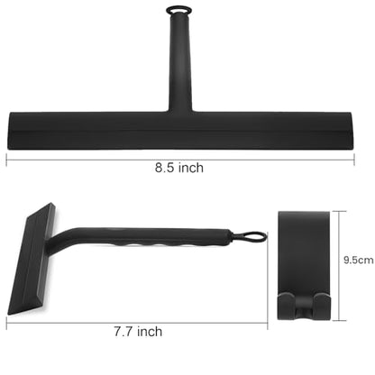 wlich 8 Inch Shower Squeegee, Silicone Squeegee for Glass Doors with 1 Hook | Streak-Free Cleaning, No-Drill Storage Hook, Non-Slip Handle, for Home, Hotel, Gym, Office Glass, Mirrors, Tiles, Windows - size: Squeegee with 1 Hooks