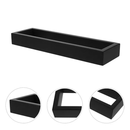 YARNOW Towel Holder Towel Ring Bathroom Square Stainless Steel for Wall Mounted Organizer Rust Resistant Black Rectangle with Sleek Modern Design for Small Bathroom Layouts