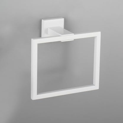 GERZWY SUS 304 Stainless Steel Towel Ring for Bath Kitchen Garage Bathroom Hardware Hand Towel Holder Wall Mounted, White - color: White