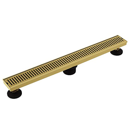 VIGO Elan 24 in. Linear Shower Drain in Matte Brushed Gold - VG07002MG - color: Matte Brushed Gold, size: 24 in.