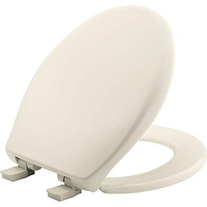 Mayfair Aurora Slow Close Toilet Seat, Easy Clean Hinges and Adjustable Perfect Fit Plastic Seat, Made in USA, Round, Biscuit - size: Round
