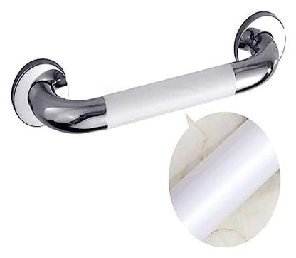 Grab Rails Bath Wall Attachment Handrails,Grab Bar Rails Bathroom Grab Bar, Round Armrests, Wall-Mounted Straight Hair Towel Rack, Sturdy Brass Shower Safety Handle for B