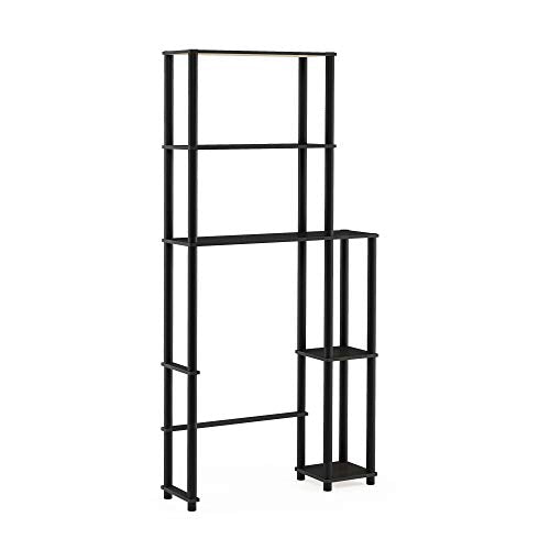 Furinno Turn-N-Tube Over The Toilet Storage, 5 Shelves Bathroom Organizer Space Saver Rack, Espresso/Black - color: Espresso/Black, style: Side Rack