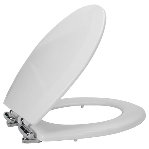 Design House Dalton Round Toilet Seat, White | Surface, Traditional, Wood, Hardware, 544296 - color: White