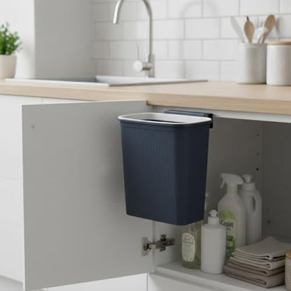 Wall-Mounted Trash Can, Compact 1.06 Gallon Waste Bin for Kitchen Cabinet or Bathroom, Space-Saving PP Plastic Disposal Unit (1 PC) - color: Blue